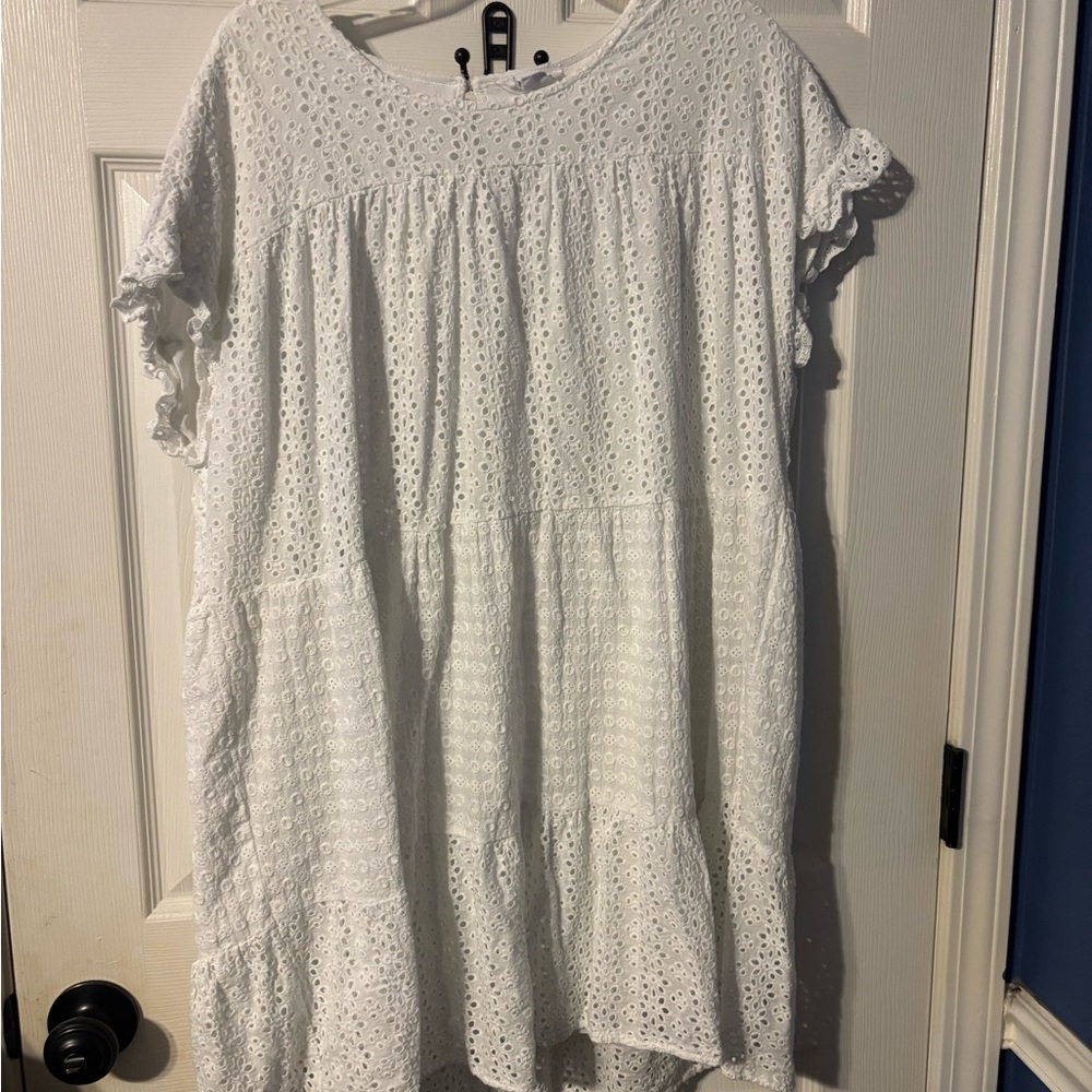 Chicwish Elegant White Eyelet Blouse